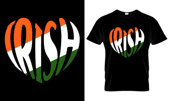 Irish Heart Word Art: Graphics for T-Shirt Designs