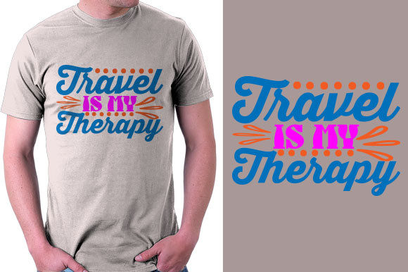 Summer Quote Design: Travel Is My Therapy Graphics