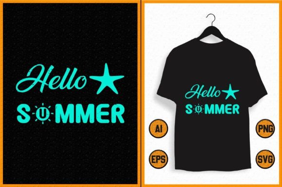 Vintage Hello Summer Shirt SVG: Graphics for T-Shirt Designs